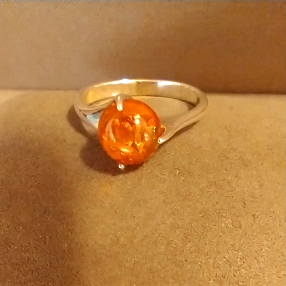Baltic Amber Ring 925